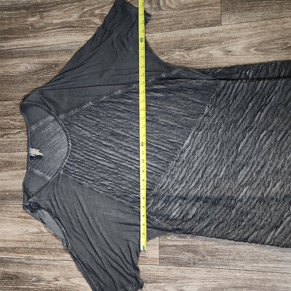 XCVI Gray Asymmetrical Trella Cold Shoulder Ribbed Knit Lagenlook Dress Size L - Picture 6 of 9